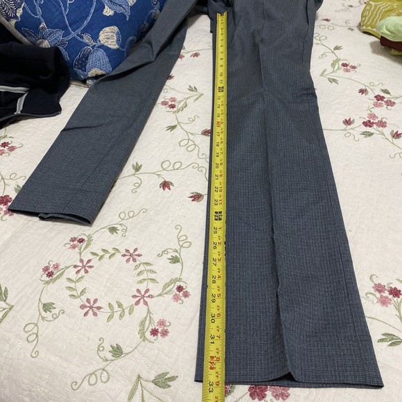 Banana Republic Blue Logan 0 Mid Rise Straight Fit Trouser Pant New Plaid Black - Picture 12 of 14